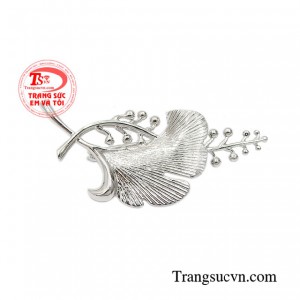 Ghim cài áo vàng trắng thanh lịch 18k thiết kế mới lạ, thời trang