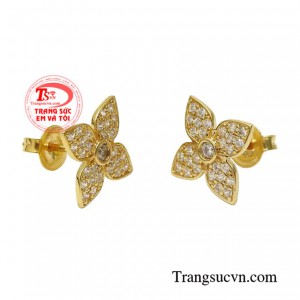 Hoa tai nữ vàng tây ấn tượng thanh toán an toàn.