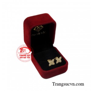 Hoa tai nữ vàng trang nhã bảo hành 6 tháng.