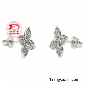 Hoa tai vàng trắng nữ tính giao hành nhanh trên toàn quốc.