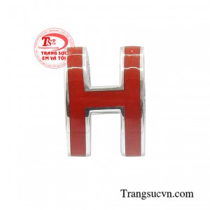 Mặt dây chữ H cá tính vàng trắng 10k nhập khẩu Hàn Quốc kiểu dáng đẹp, chất lượng cao