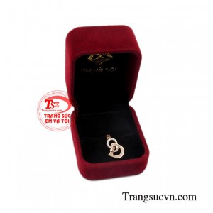 Mặt dây chữ vàng hồng