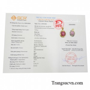 Mặt dây chuyền vàng ruby sao thời thượng đẳng cấp