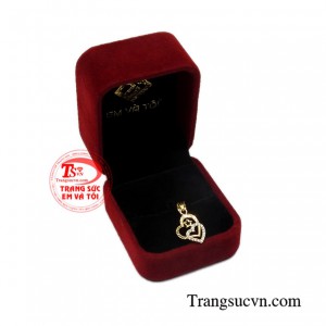 Mặt dây vàng trái tim tình yêu