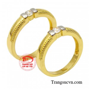 Nhẫn cưới vàng tây 10k đảm bảo chất lượng, bảo hành uy tín.
