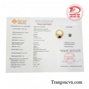 Nhẫn nam Garnet thịnh vượng