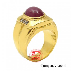 Nhẫn nam ruby lịch thiệp thiên nhiên kiểu chế tác tuy không quá cầu kì nhưng vẫn nổi bật được nét nam tính cho người đeo.