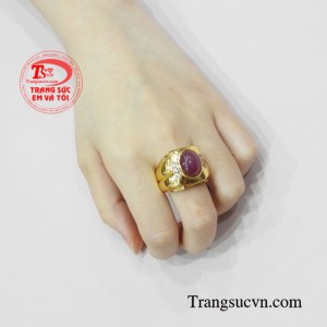 Nhẫn nam ruby lịch thiệp