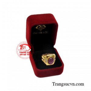 Nhẫn nam ruby lịch thiệp may mắn, hợp mệnh.