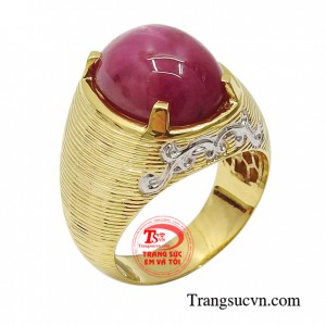Nhẫn nam ruby sao thành đạt vàng 14k chất lượng bền đẹp