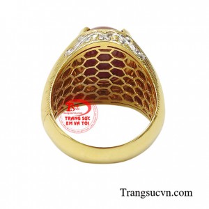 Nhẫn nam ruby sao cao cấp, chế tác theo yêu cầu khách hàng