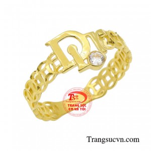 Nhẫn vàng kim tiền phúc lộc may mắn.