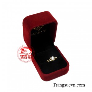 Nhẫn vàng nữ giới dễ thương tinh tế.