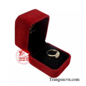 Nhẫn vàng tây nữ trang nhã tinh tế.