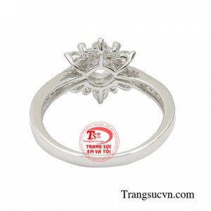 Nhẫn nữ vàng trắng bền đẹp, chất lượng, nhận chế tác theo yêu cầu.