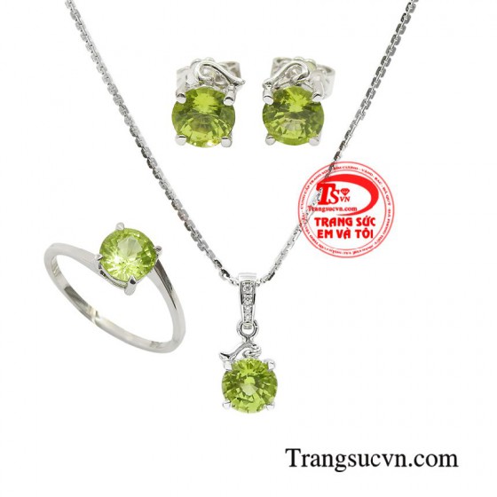 Trang sức bộ đá peridot đẹp