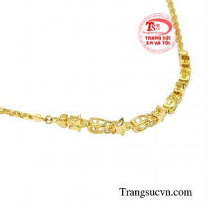 Lắc tay vàng tây dành cho nữ giới nhận đặt chế tác theo yêu cầu.