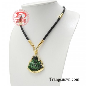  Mặt phật di lặc chạm khắc từ ngọc cẩm thạch thiên nhiên, ấn tượng và tinh tế. 