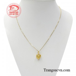 Bộ dây chuyền rạng ngời được kết hợp mặt dây chuyền hồ ly cùng dây chuyền vàng 10k chất lượng.