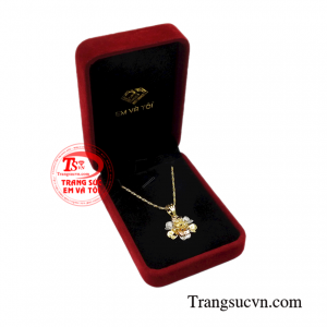 Bộ mặt dây nữ vàng kiểu cách