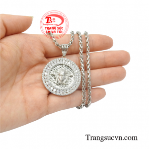 Bộ mặt dây vàng trắng nam tính chất lượng.