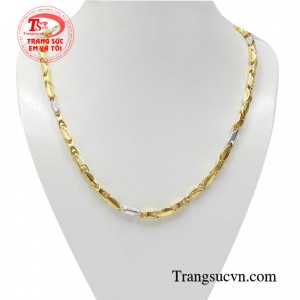 Dây chuyền vàng phái mạnh cá tính kết hợp giữa vàng màu và vàng trắng tạo nên một sản phẩm hoàn hảo