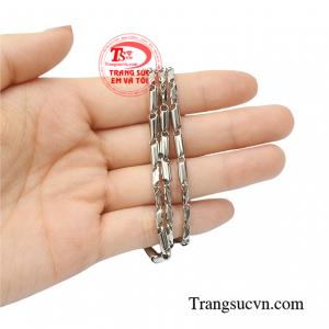 Dây chuyền vàng trắng thành đạt 18k đảm bảo uy tín