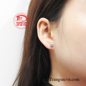 Hoa tai đơn vàng trắng