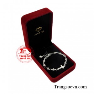 Lắc tay mân côi bạc
