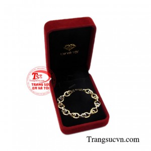 Lắc tay nữ vàng đẳng cấp hiện đại.