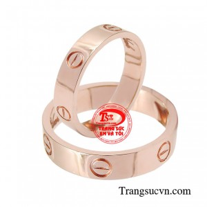 Nhẫn cưới vàng hồng chế tác theo yêu cầu, giao hàng nhanh trên toàn quốc.
