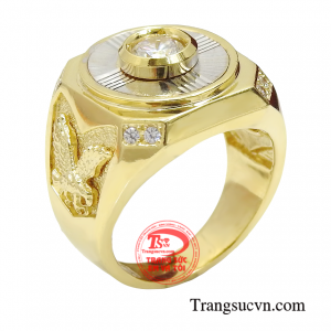 Nhẫn nam thời trang đẳng cấp được chế tác đầy tinh tế, kiểu dáng cổ điển đẹp mắt. 