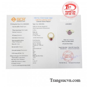 Nhẫn nữ ruby sao may mắn