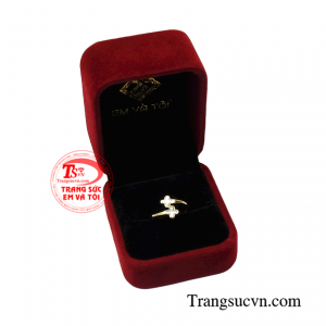 Nhẫn nữ vàng tây thanh thoát