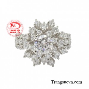 Nhẫn nữ vàng trắng cao cấp nhập khẩu chất lượng