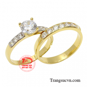 Nhẫn vàng quý cô trang nhã chất lượng.
