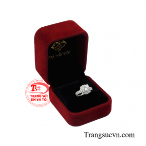 Nhẫn vàng trắng nữ kiêu sa thời thượng.