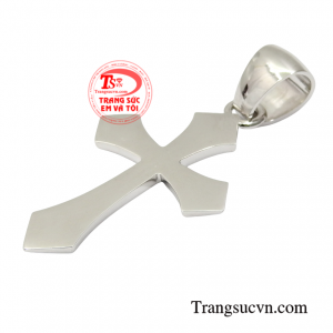 Thánh giá vàng trắng cầu nguyện vàng 18k bền đẹp.