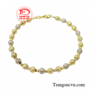 Vòng tay bi vàng phong cách 10k nhập khẩu Italy mang đến vẻ trẻ trung và hiện đại đến cho nữ giới