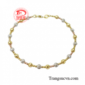 Vòng tay nữ vàng duyên dáng 10k nhập khẩu Italy chất lượng cao, kiểu dáng độc đáo