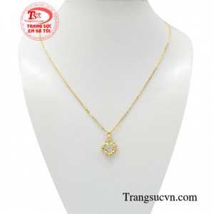 Bộ dây chuyền vàng nữ tinh tế vàng 10k thiết kế sang trọng, tinh xảo và độc đáo