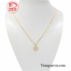 Bộ dây trái tim xinh xắn vàng 10k thiết kế tinh xảo, sắc nét
