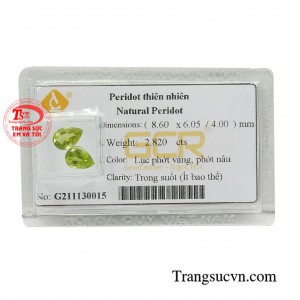 Đá peridot ép vỉ hi vọng phù hợp gắn lên hoa tai đeo vừa thời trang vừa phong thủy