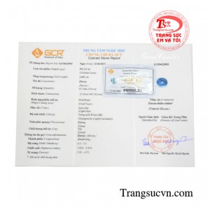 Sản phẩm có giấy kiểm định đá quý uy tín.