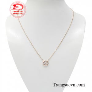 Dây chuyền vàng hồng quý phái 10k Hàn Quốc thiết kế độc đáo, thời trang
