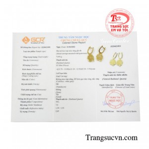 Hoa tai thạch anh tóc may mắn ấn tượng.