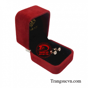 Hoa tai vàng hồng thời trang phong cách