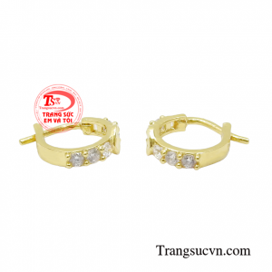 Hoa tai vàng tây 10k bền đẹp, chất lượng, chế tác theo yêu cầu.