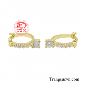 Hoa tai vàng thanh thoát chế tác bằng vàng 10k bền đẹp, chất lượng