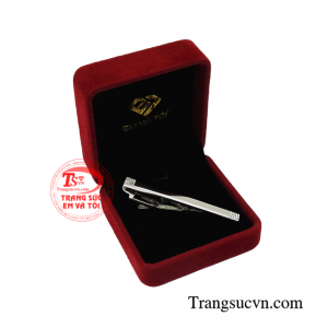 Kẹp caravat vàng trắng lịch lãm